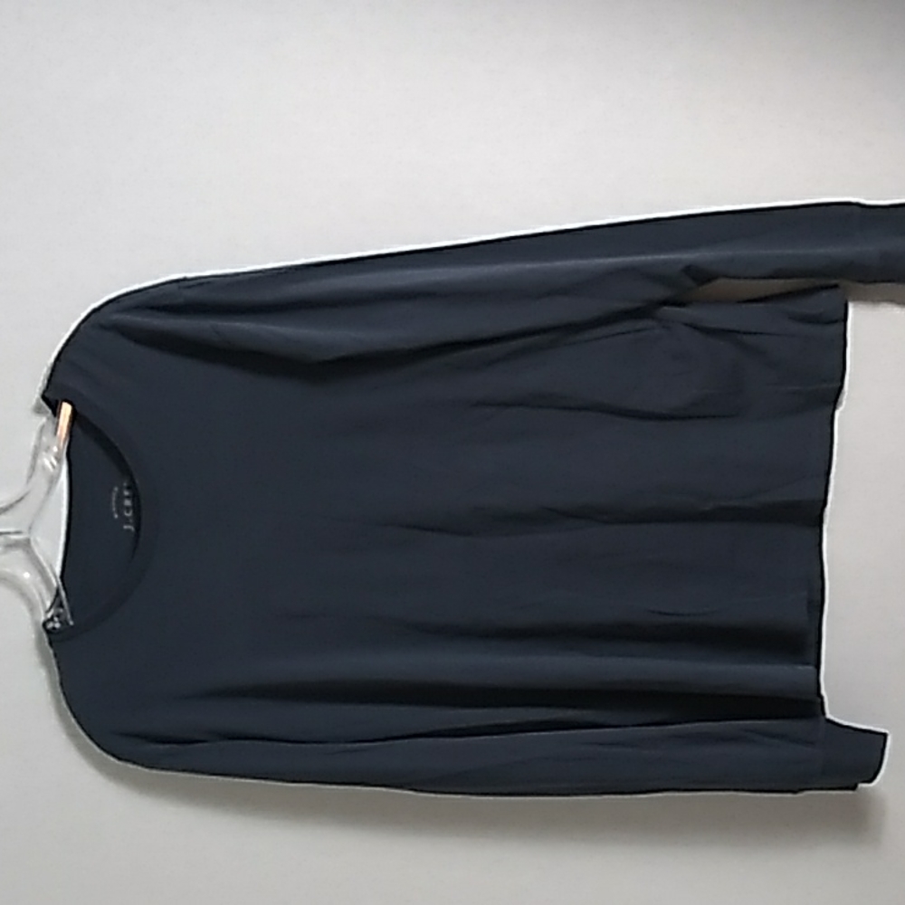 J.crew men Tshirt Size L chacol crew neck long sleeve 100% cotton  pre-owned